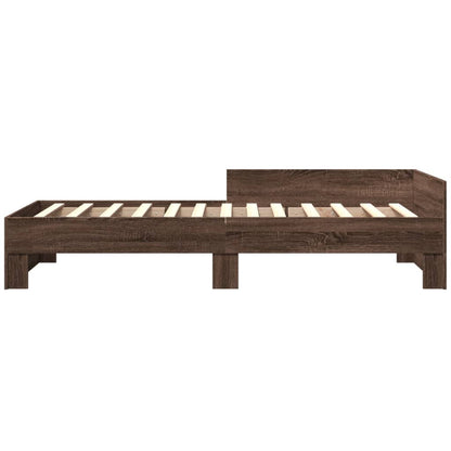 Bed Frame Brown Oak 90x200 cm Engineered Wood