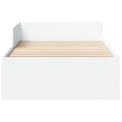 Bed Frame White 90x190 cm Single Engineered Wood