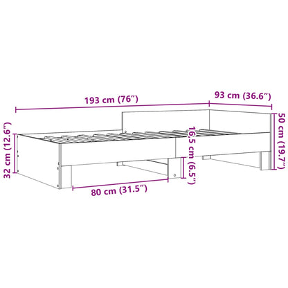 Bed Frame White 90x190 cm Single Engineered Wood