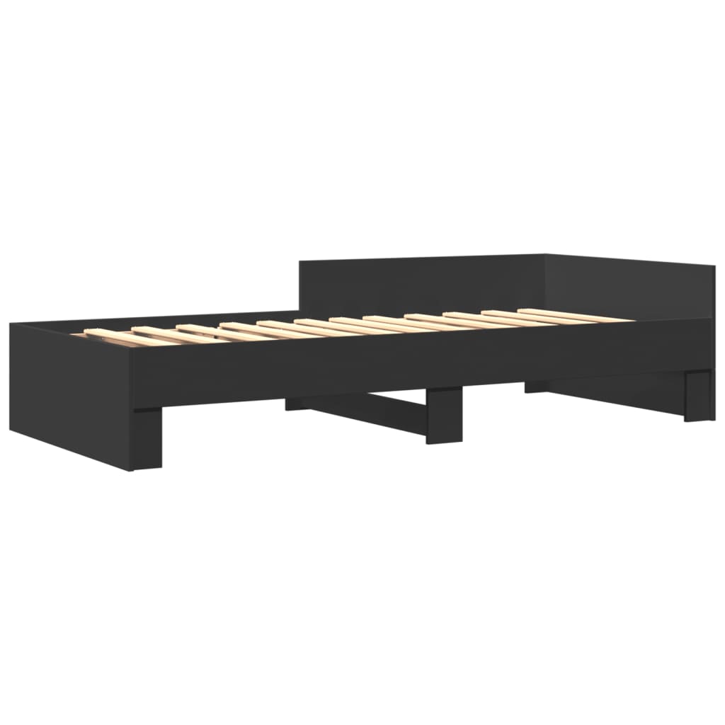 Bed Frame Black 90x190 cm Single Engineered Wood