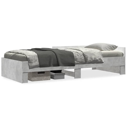 Bed Frame Concrete Grey 90x190 cm Single Engineered Wood