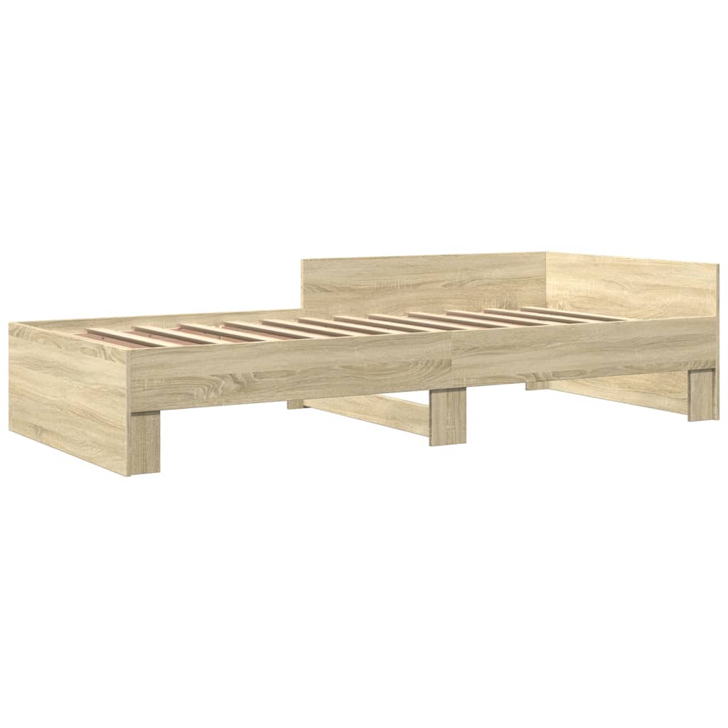 Bed Frame without Mattress Sonoma Oak 75x190 cm Small Single Engineered Wood