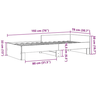 Bed Frame without Mattress Concrete Grey 75x190 cm Small Single Engineered Wood