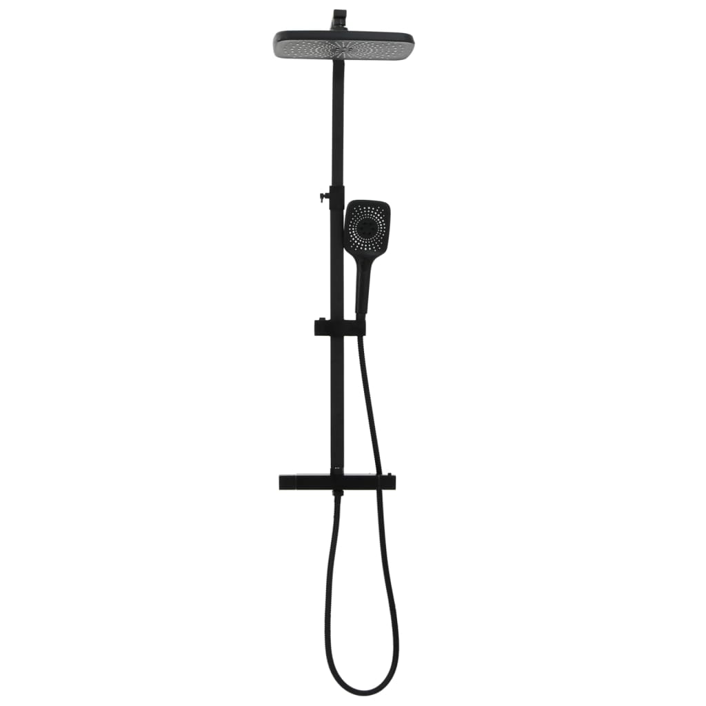 Dual Head Shower Set with Mixer and Hose Black Brass