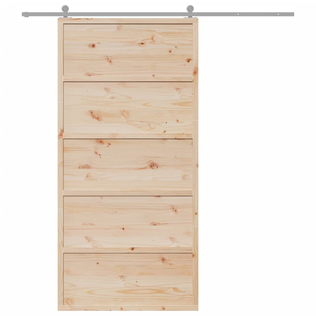 Barn Door 100x208 cm Solid Wood Pine