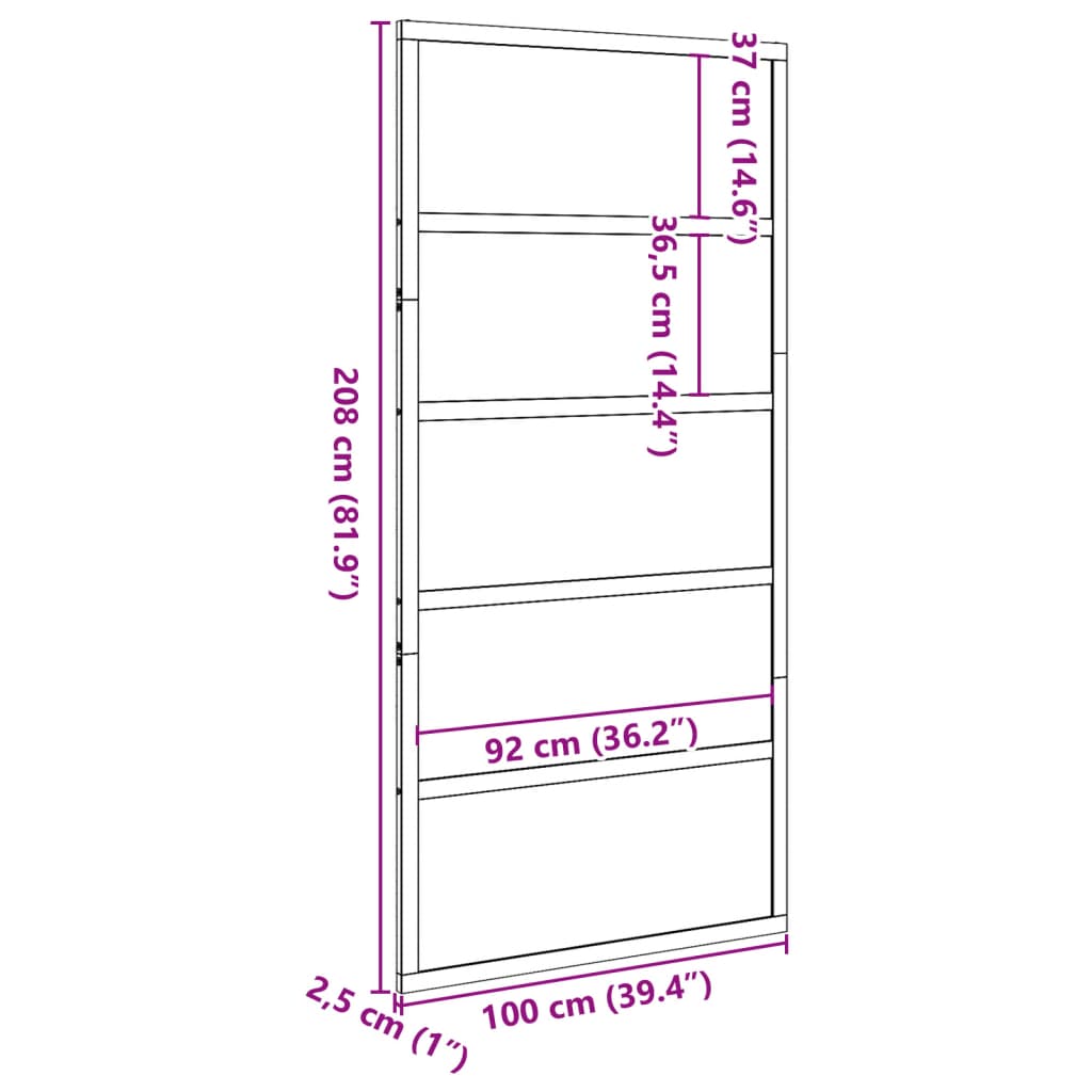 Barn Door 100x208 cm Solid Wood Pine