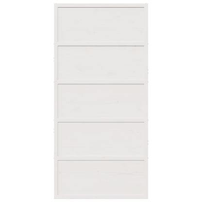 Barn Door White 100x208 cm Solid Wood Pine