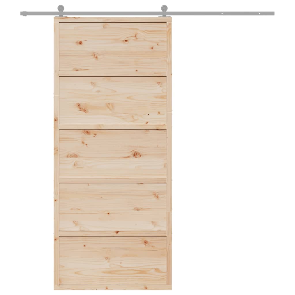 Barn Door 90x208 cm Solid Wood Pine