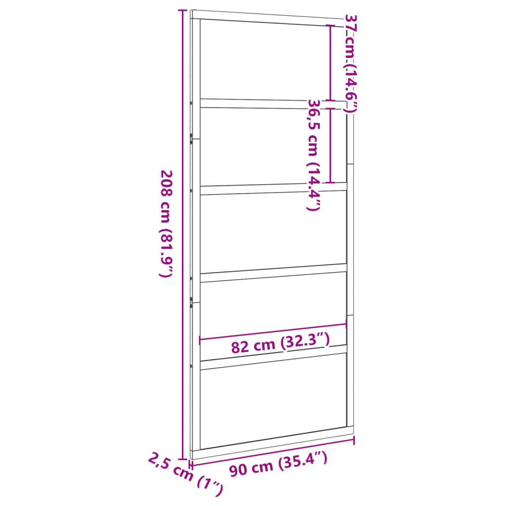 Barn Door 90x208 cm Solid Wood Pine