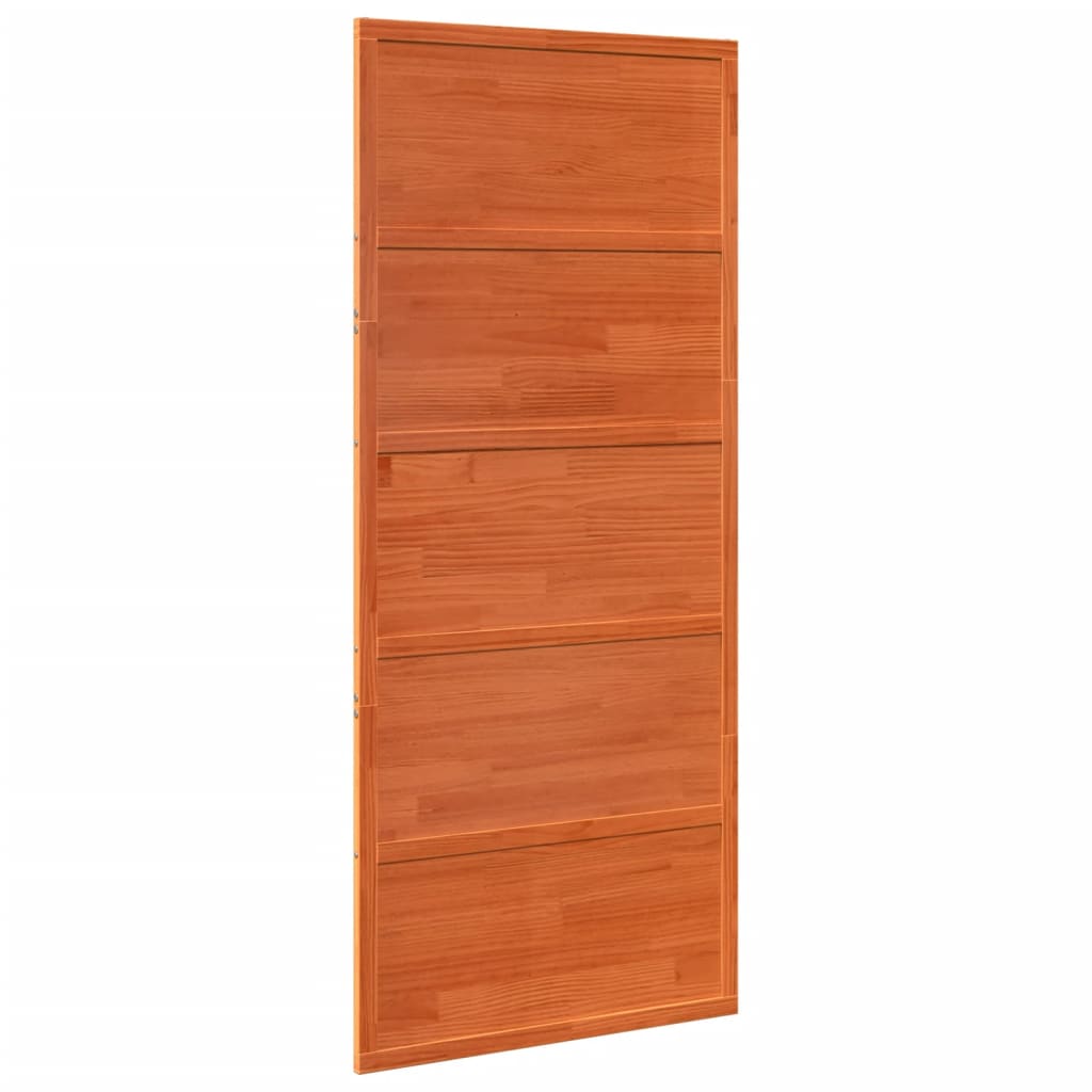 Barn Door Wax Brown 90x208 cm Solid Wood Pine