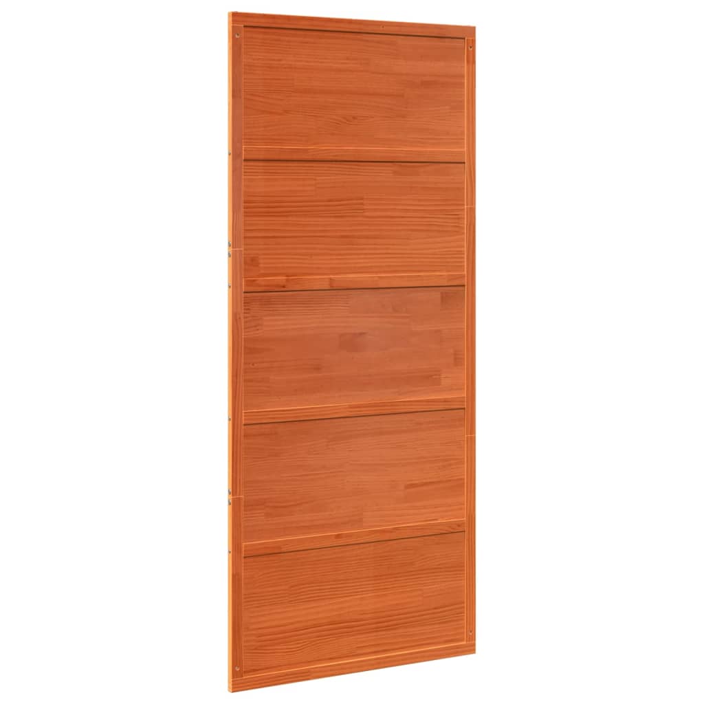 Barn Door Wax Brown 90x208 cm Solid Wood Pine