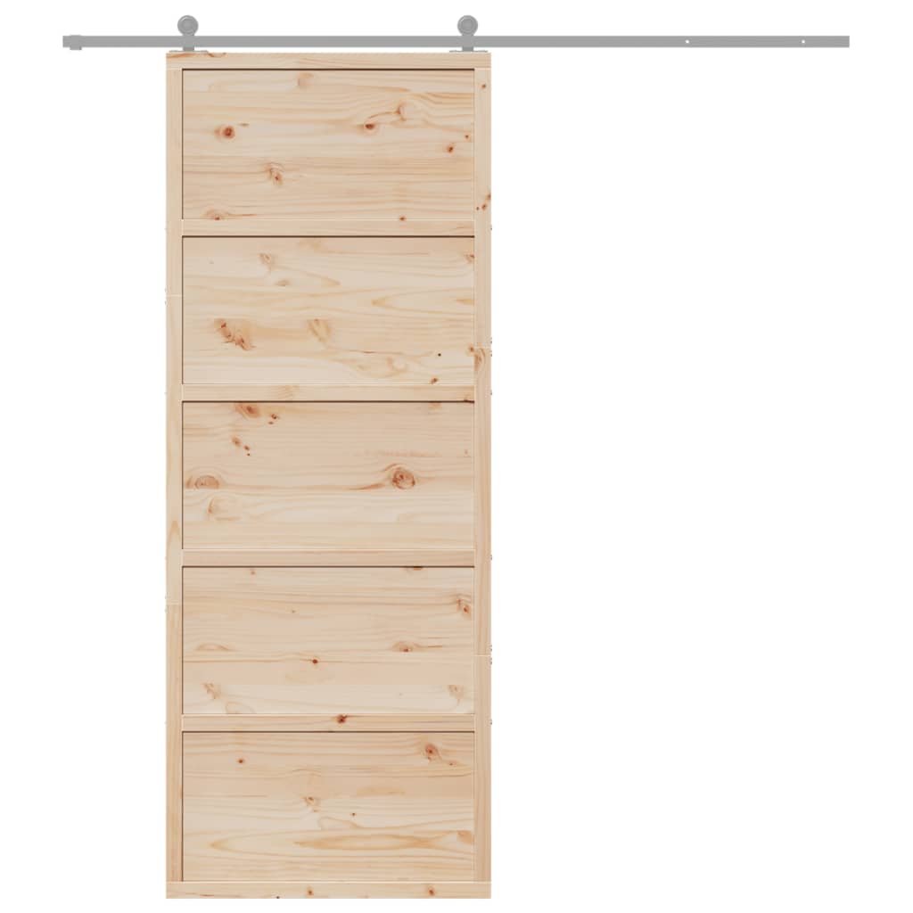 Barn Door 80x208 cm Solid Wood Pine