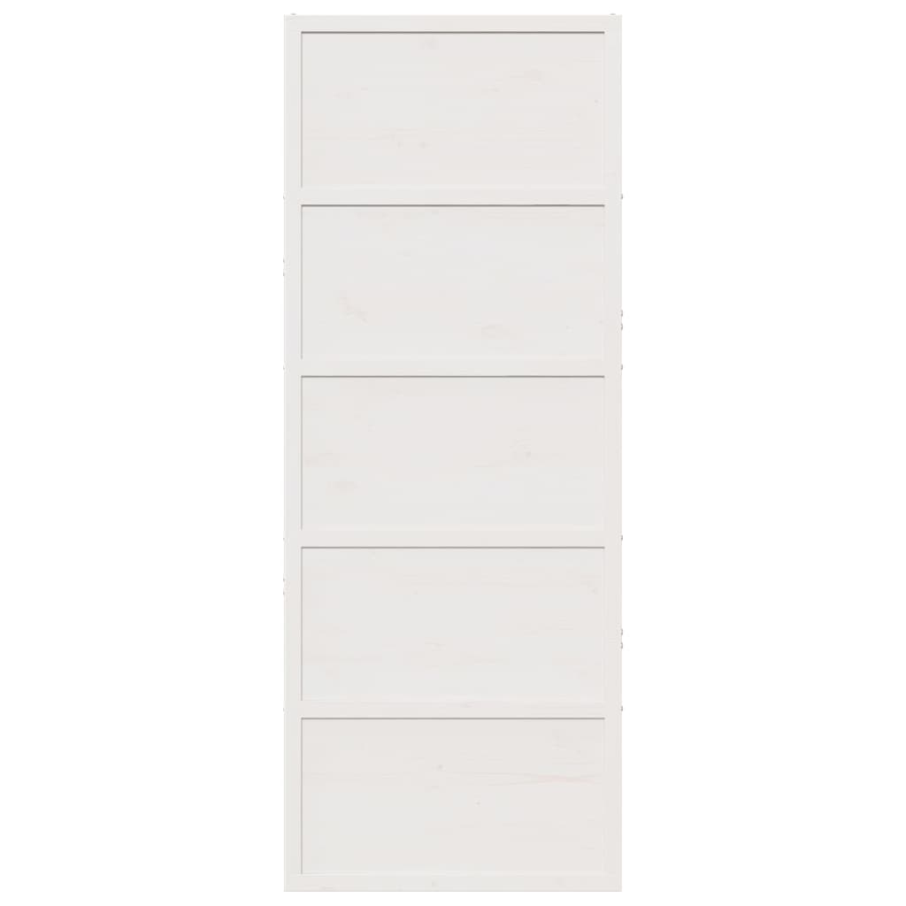 Barn Door White 80x208 cm Solid Wood Pine