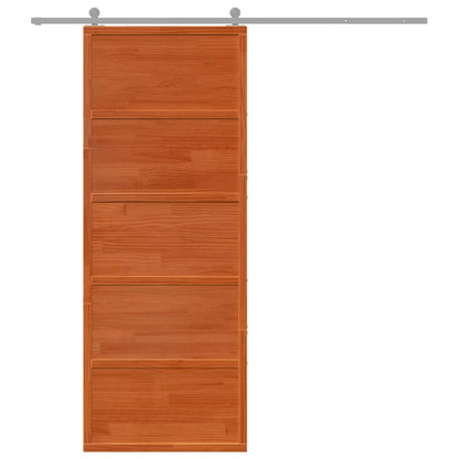 Barn Door Wax Brown 80x208 cm Solid Wood Pine