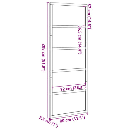 Barn Door Wax Brown 80x208 cm Solid Wood Pine