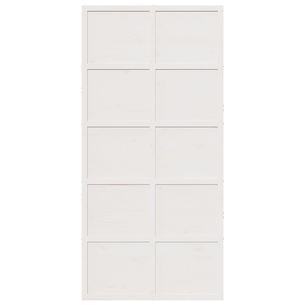 Barn Door White 100x208 cm Solid Wood Pine