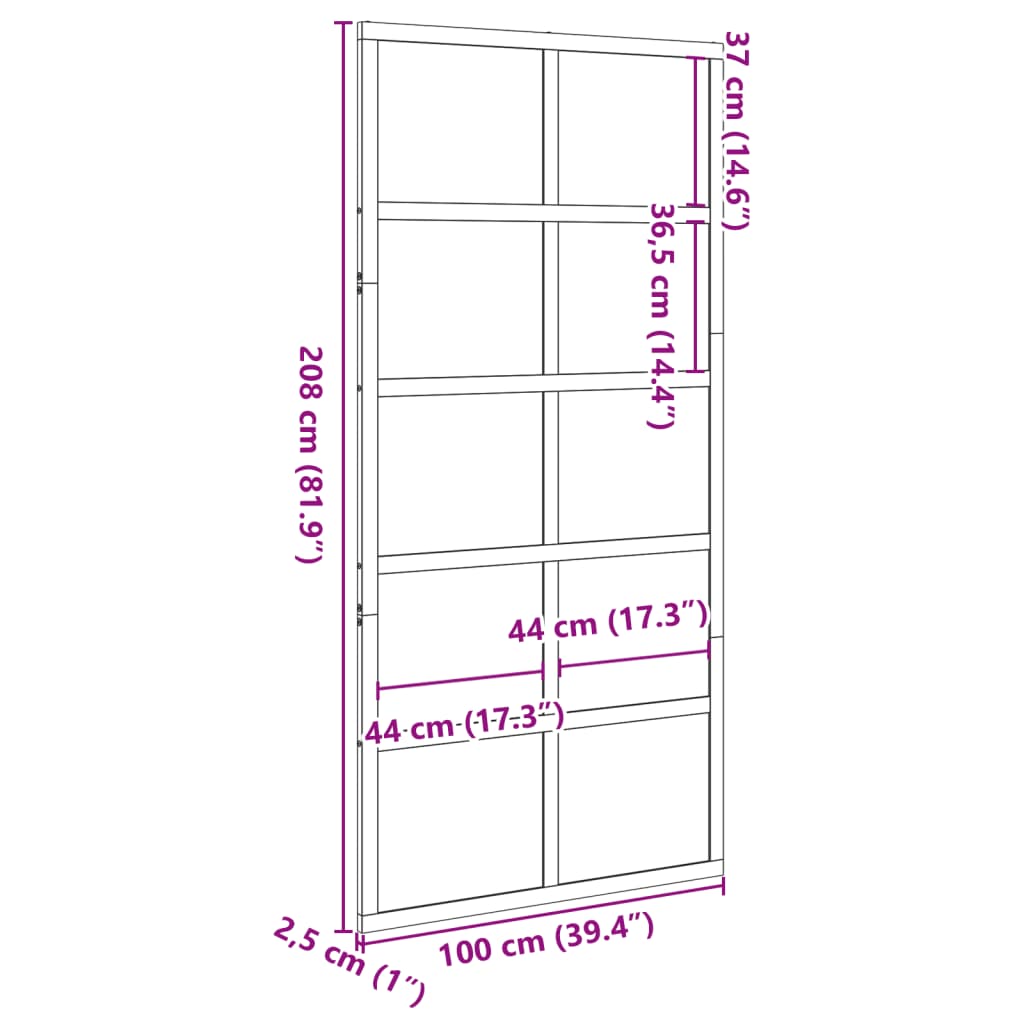 Barn Door White 100x208 cm Solid Wood Pine