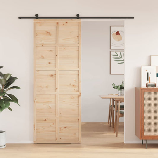 Barn Door 80x208 cm Solid Wood Pine