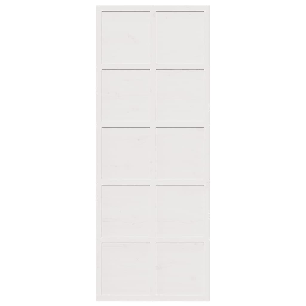 Barn Door White 80x208 cm Solid Wood Pine