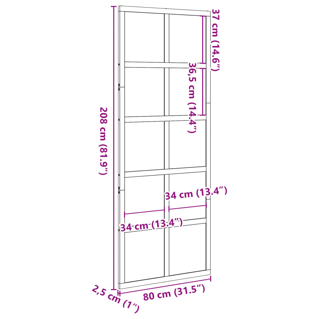 Barn Door White 80x208 cm Solid Wood Pine