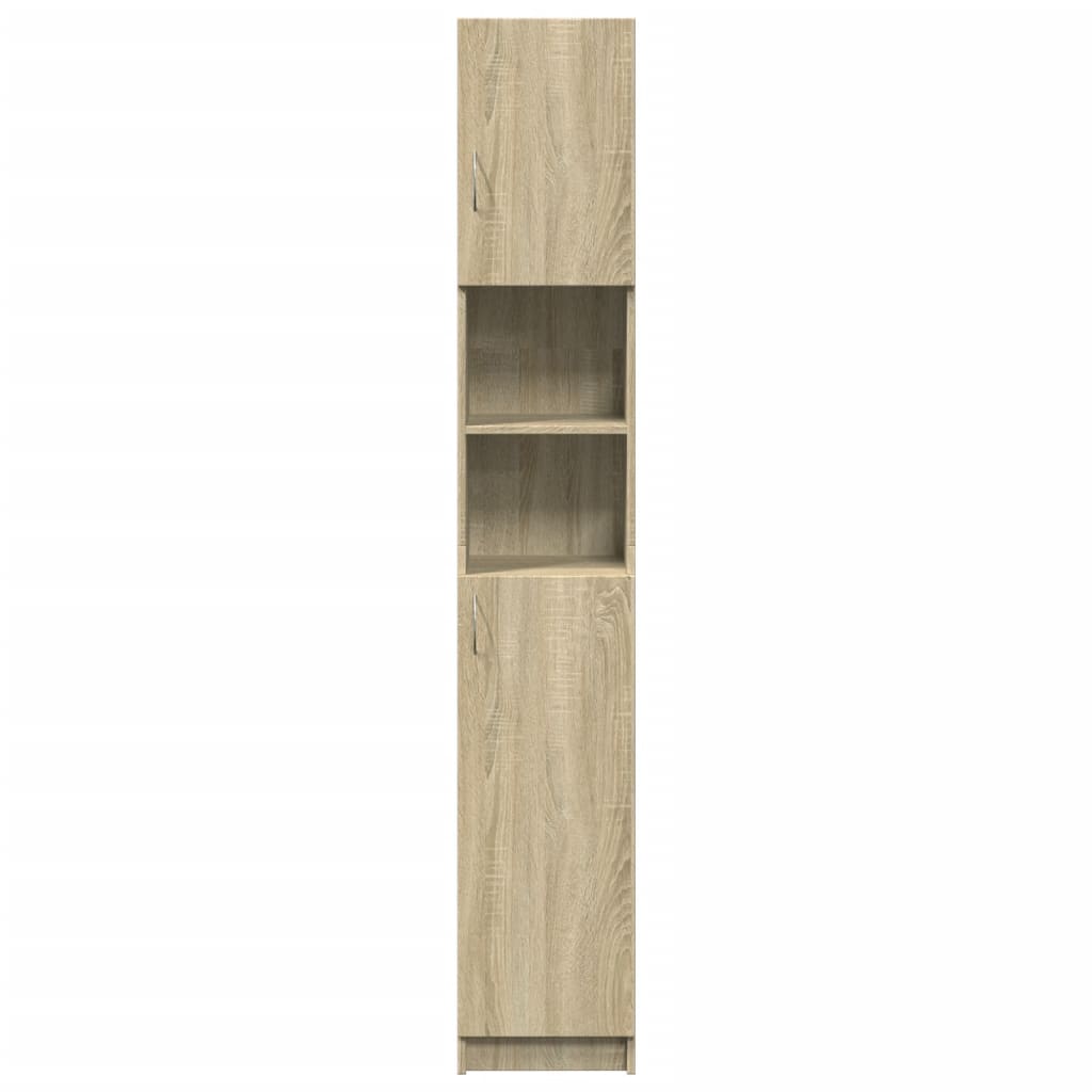 Bathroom Cabinet Sonoma Oak 32x25.5x190 cm Engineered Wood