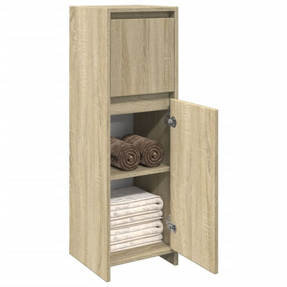 Bathroom Cabinet Sonoma Oak 30x30x95 cm Engineered Wood