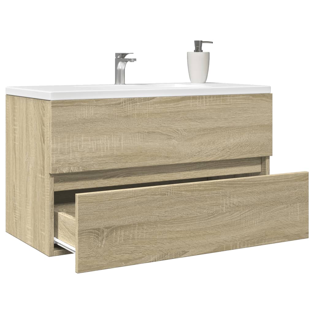 Sink Cabinet Sonoma Oak 80x38.5x45 cm Engineered Wood