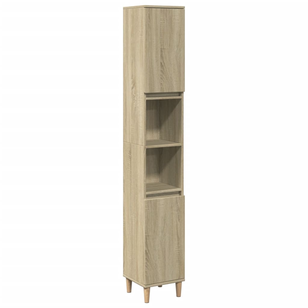 Bathroom Cabinet Sonoma Oak 30x30x190 cm Engineered Wood