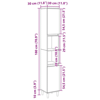 Bathroom Cabinet Sonoma Oak 30x30x190 cm Engineered Wood