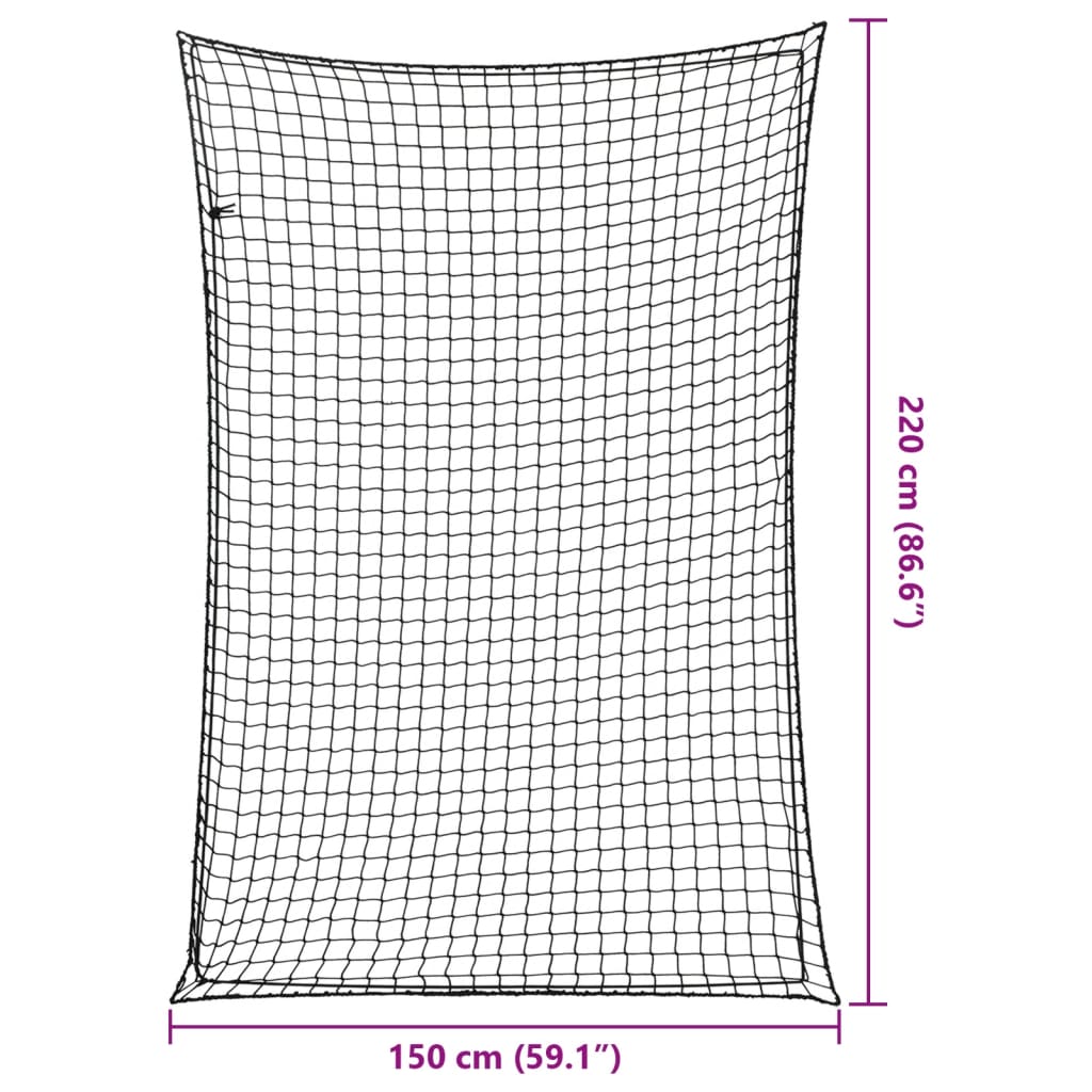 Trailer Net with Elastic Rope Black 2.2x1.5 m PP