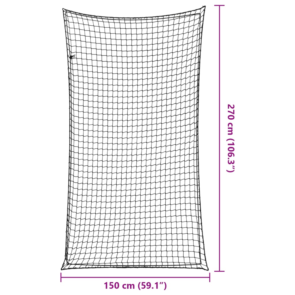 Trailer Net with Elastic Rope Black 2.7x1.5 m PP