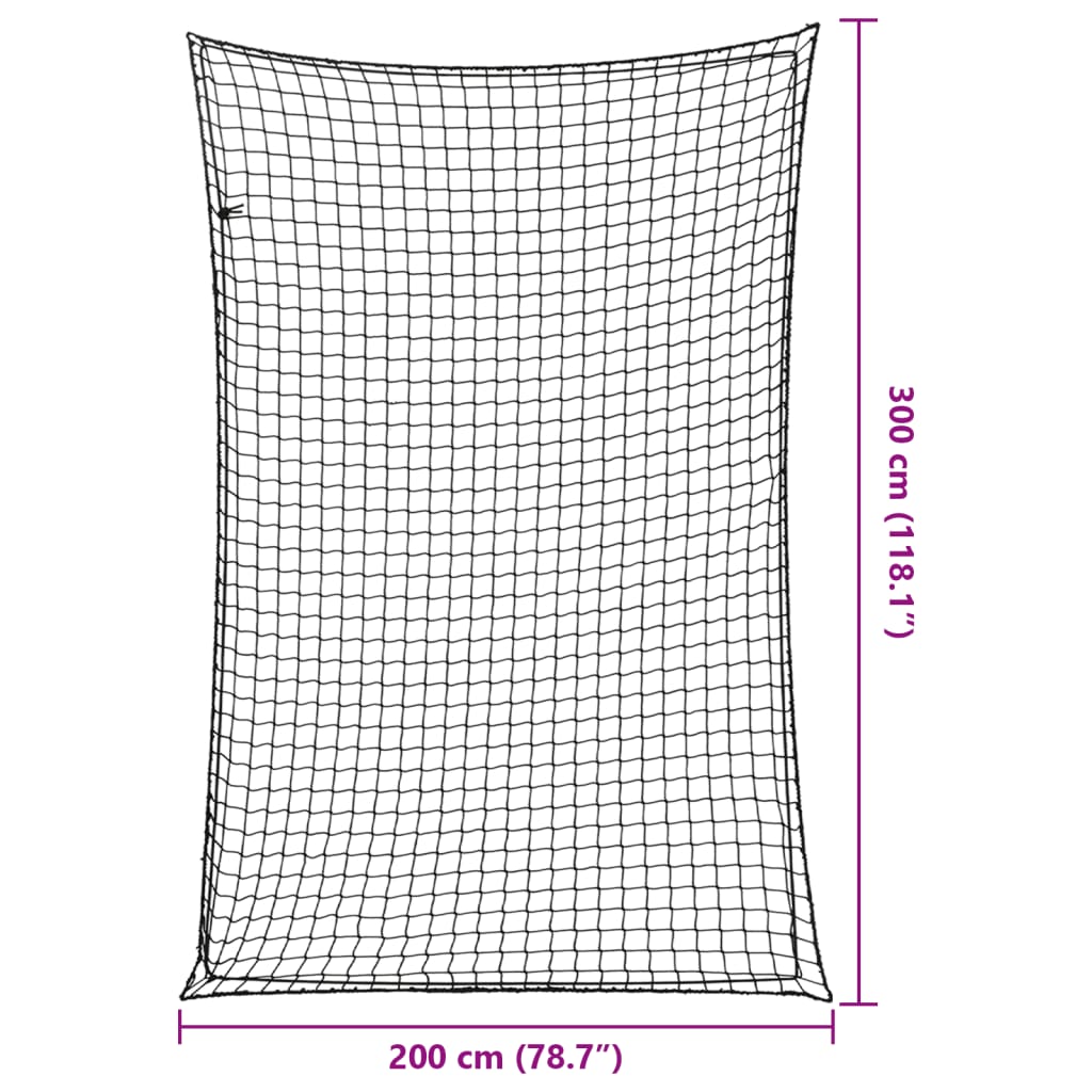 Trailer Net with Elastic Rope Black 3x2 m PP