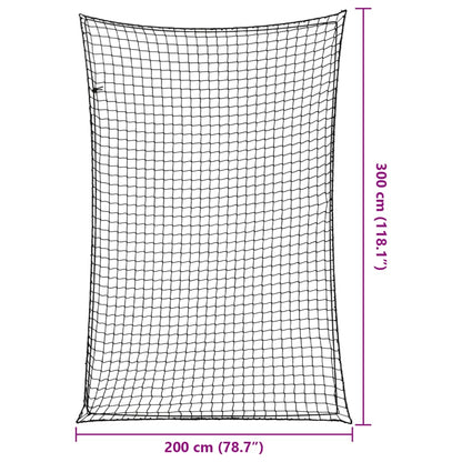 Trailer Net with Elastic Rope Black 3x2 m PP