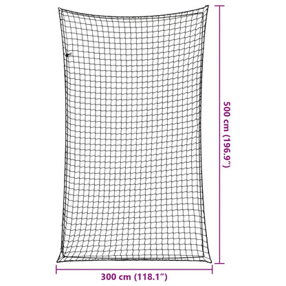 Trailer Net with Elastic Rope Black 5x3 m PP