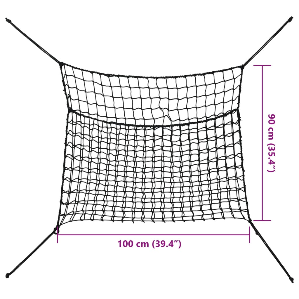 Hay Nets 2 pcs Rectangular Black 100x90 cm PP