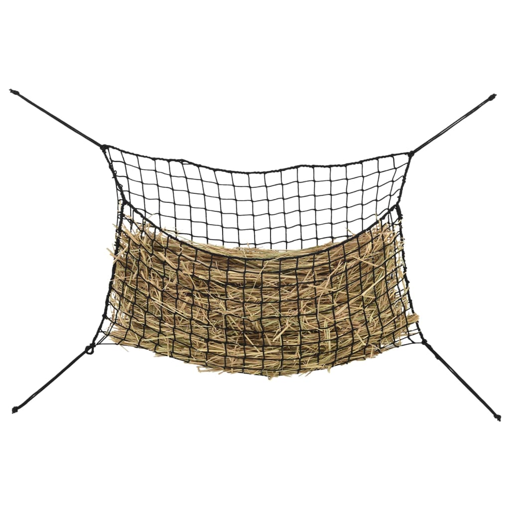 Hay Nets 2 pcs Rectangular Black 150x90 cm PP