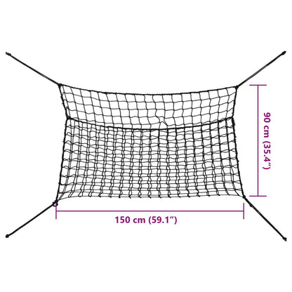 Hay Nets 2 pcs Rectangular Black 150x90 cm PP