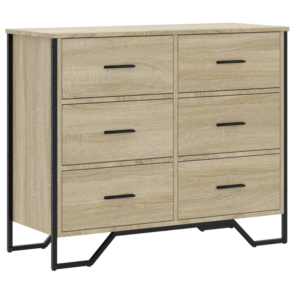 Chest of Drawers Sonoma Oak 91x35.5x74.5 cm Engineered wood