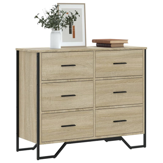 Chest of Drawers Sonoma Oak 91x35.5x74.5 cm Engineered wood