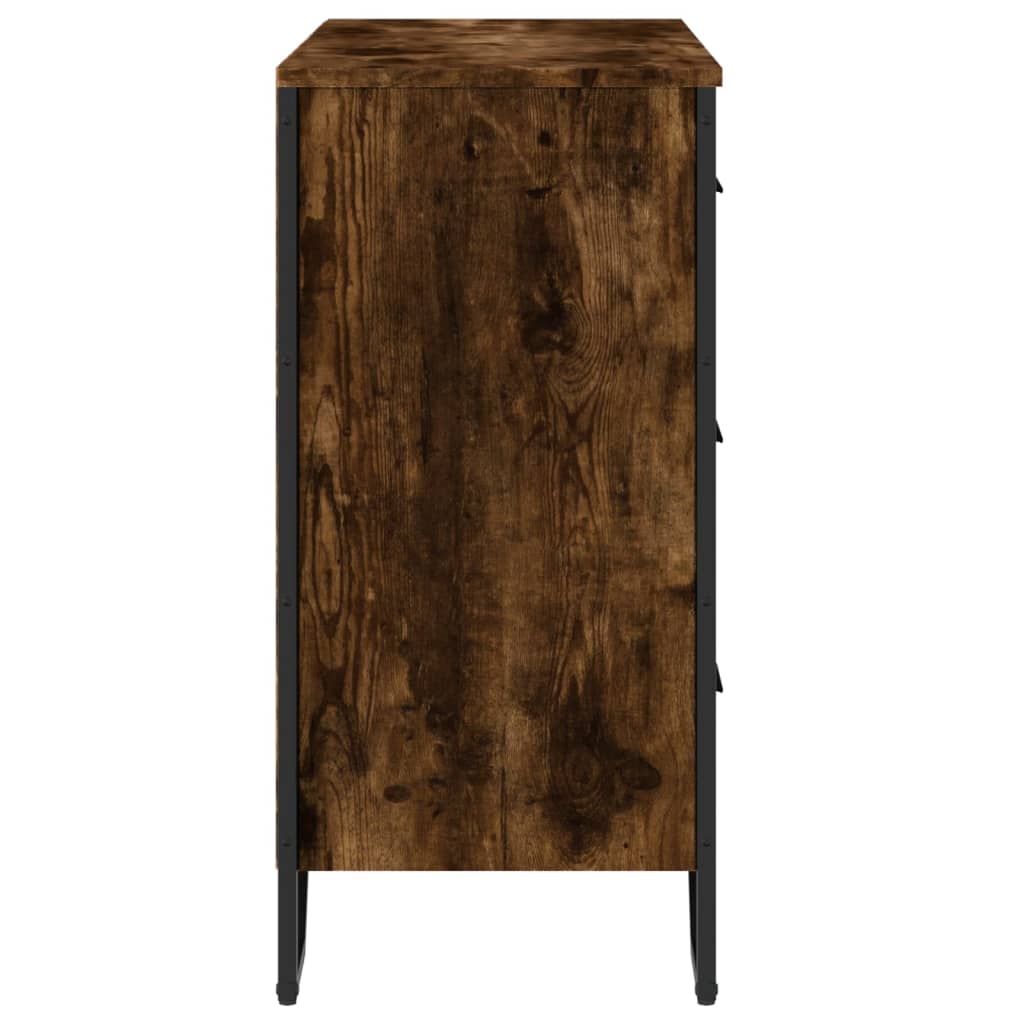 Chest of Drawers Smoked Oak 91x35.5x74.5 cm Engineered wood