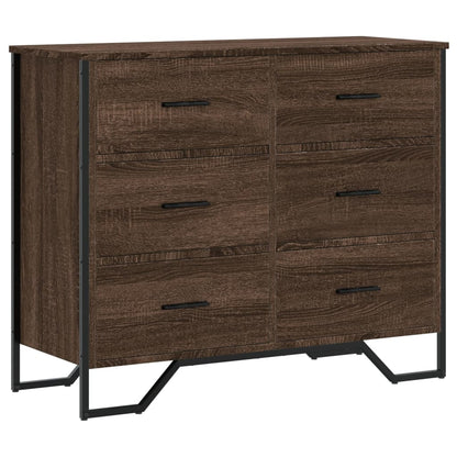 Chest of Drawers Brown Oak 91x35.5x74.5 cm Engineered wood