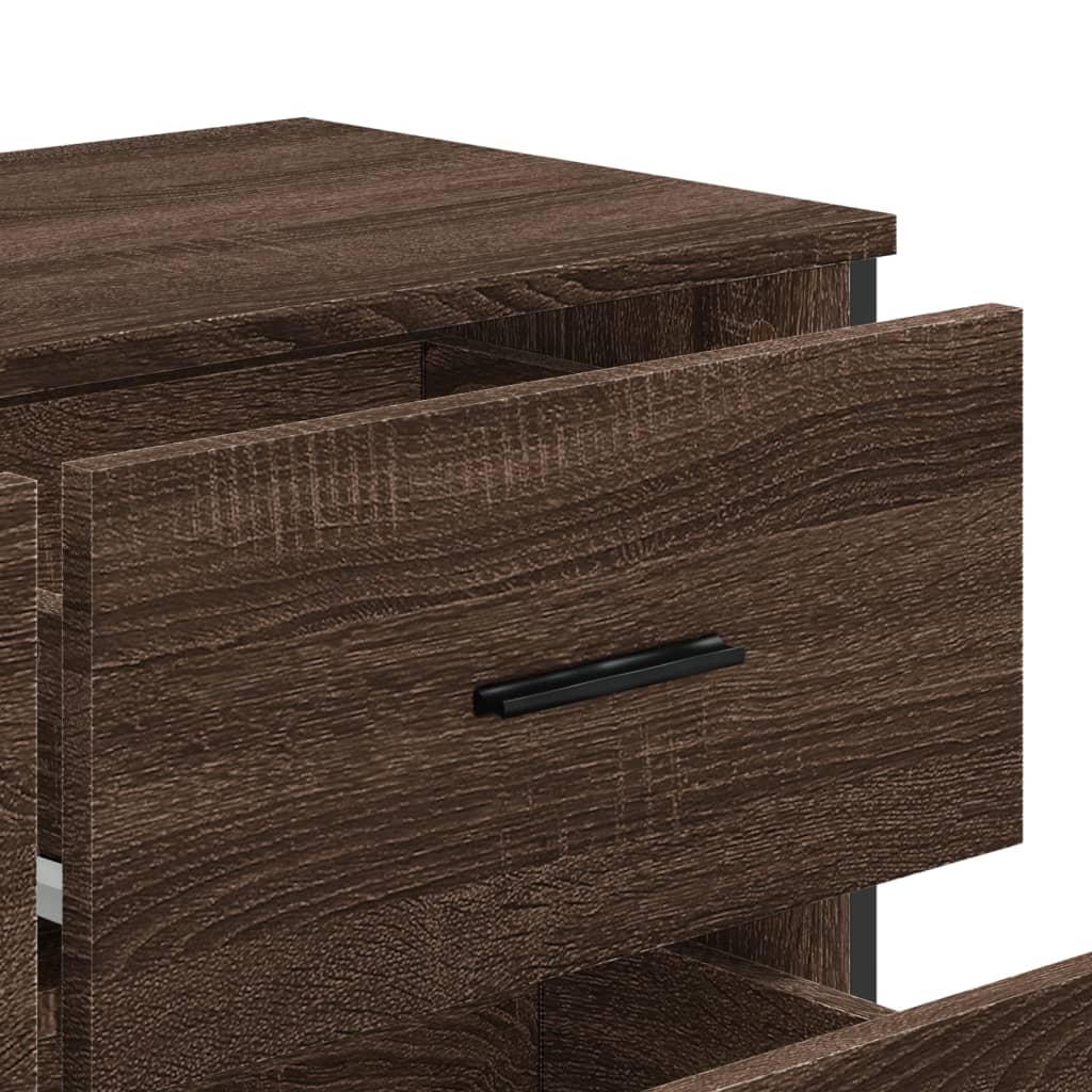 Chest of Drawers Brown Oak 91x35.5x74.5 cm Engineered wood