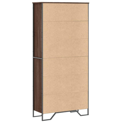 Book Cabinet Brown Oak 80x31x169 cm Engineered wood