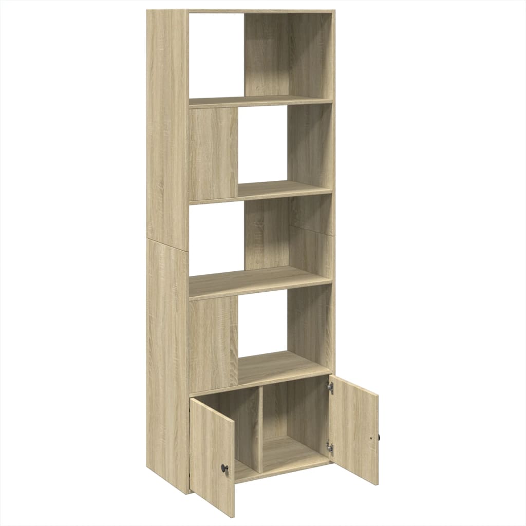 Bookcase Sonoma Oak 70x36x189 cm Engineered Wood