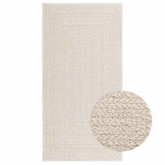 Rug ZIZUR Cream 80x150 cm Jute Look Indoor and Outdoor