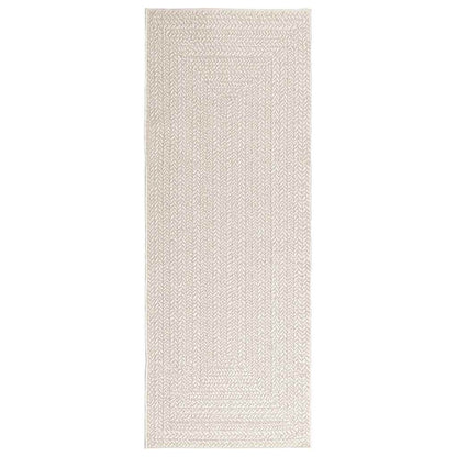 Rug ZIZUR Cream 80x200 cm Jute Look Indoor and Outdoor