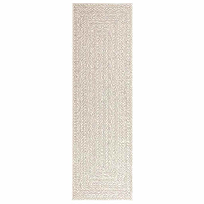 Rug ZIZUR Cream 80x250 cm Jute Look Indoor and Outdoor