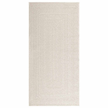 Rug ZIZUR Cream 100x200 cm Jute Look Indoor and Outdoor