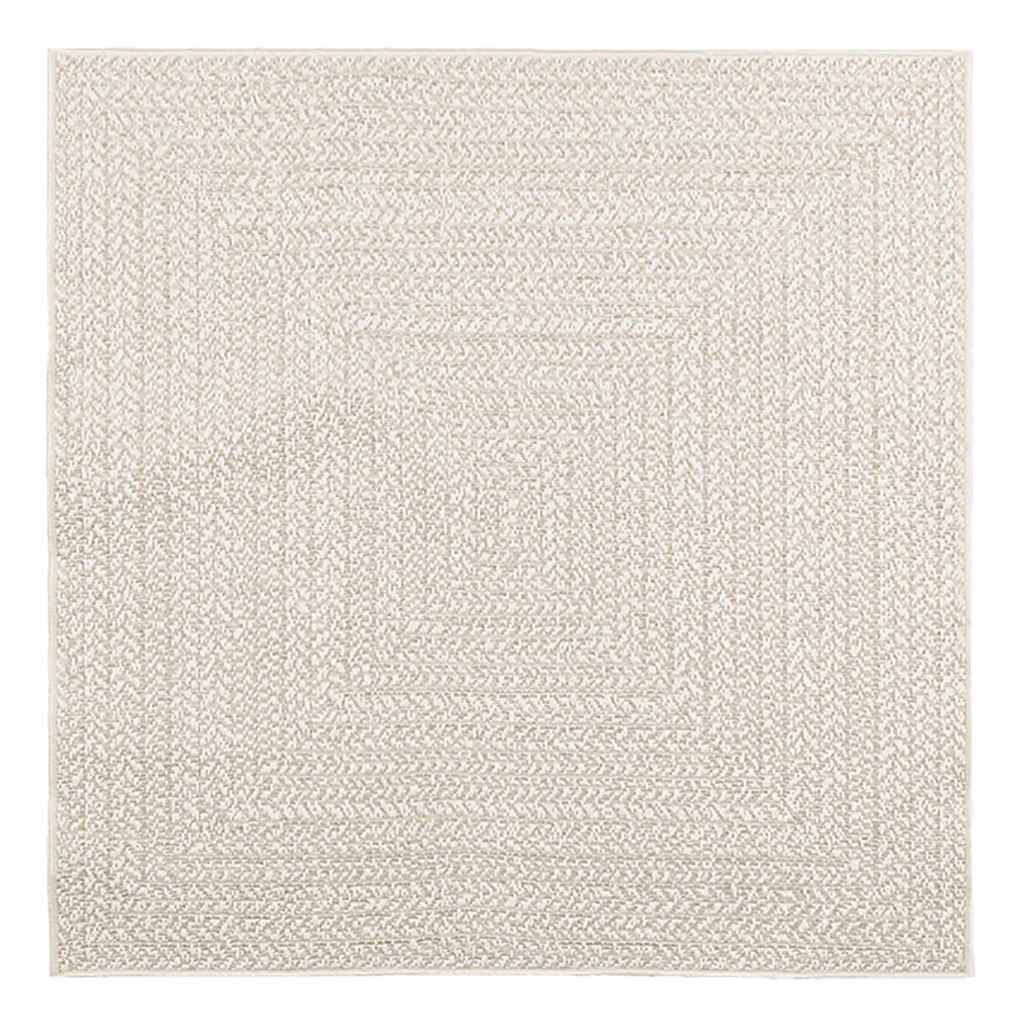 Rug ZIZUR Cream 120x120 cm Jute Look Indoor and Outdoor