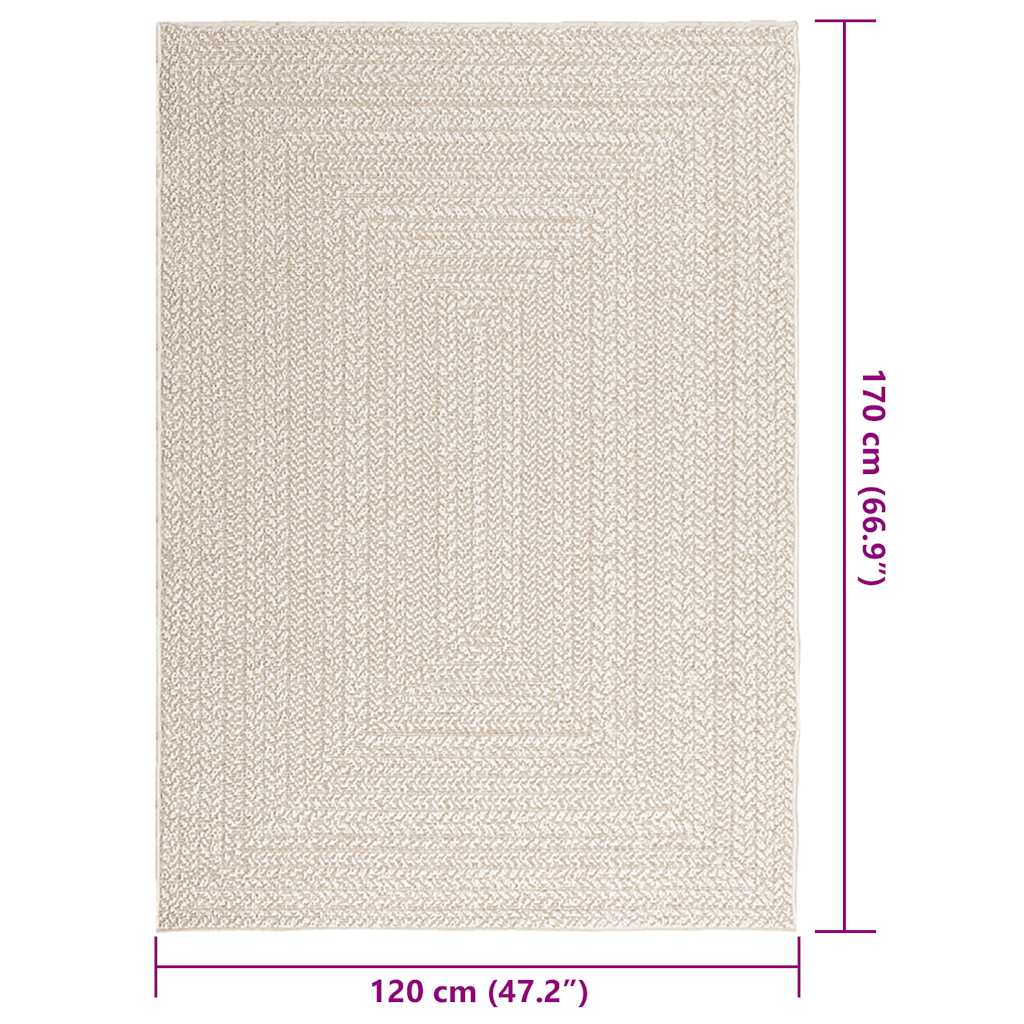 Rug ZIZUR Cream 120x170 cm Jute Look Indoor and Outdoor